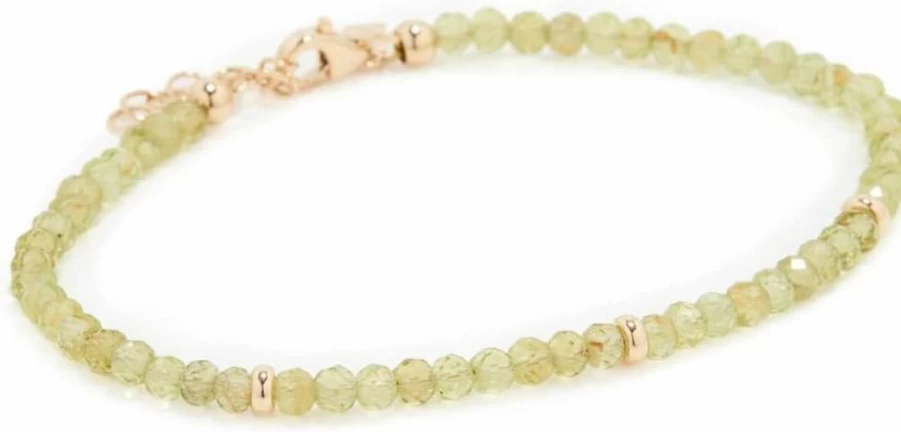 EF Collection 14K Gold Peridot Birthstone Bracelet for Women