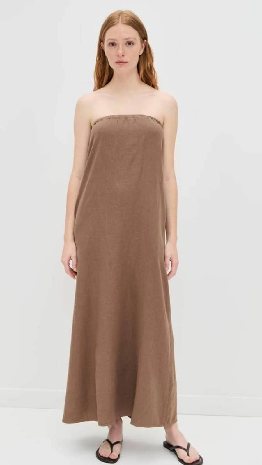 Stateside Women's Linen Maxi Dress - Elegant Column Design for Summer
