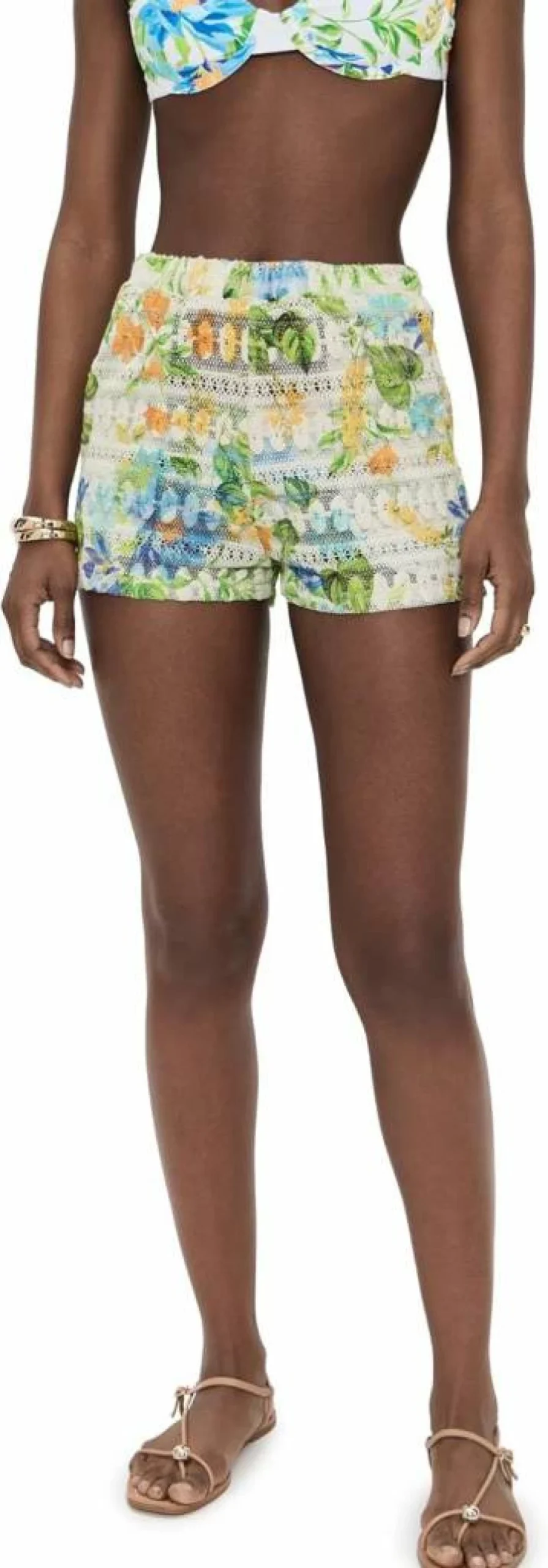 PQ Swim Women's High-Waisted Drew Shorts - Quick-Dry Swimwear for Beach & Pool