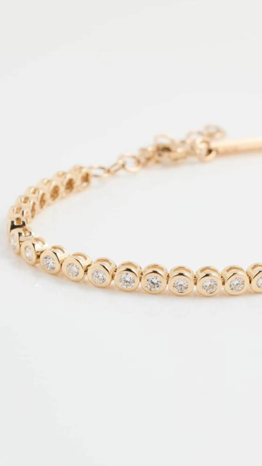 ZOE CHICCO 14K Gold Women's Tennis Bracelet with Bezel Setting, 1.2 Carat Diamond Accents