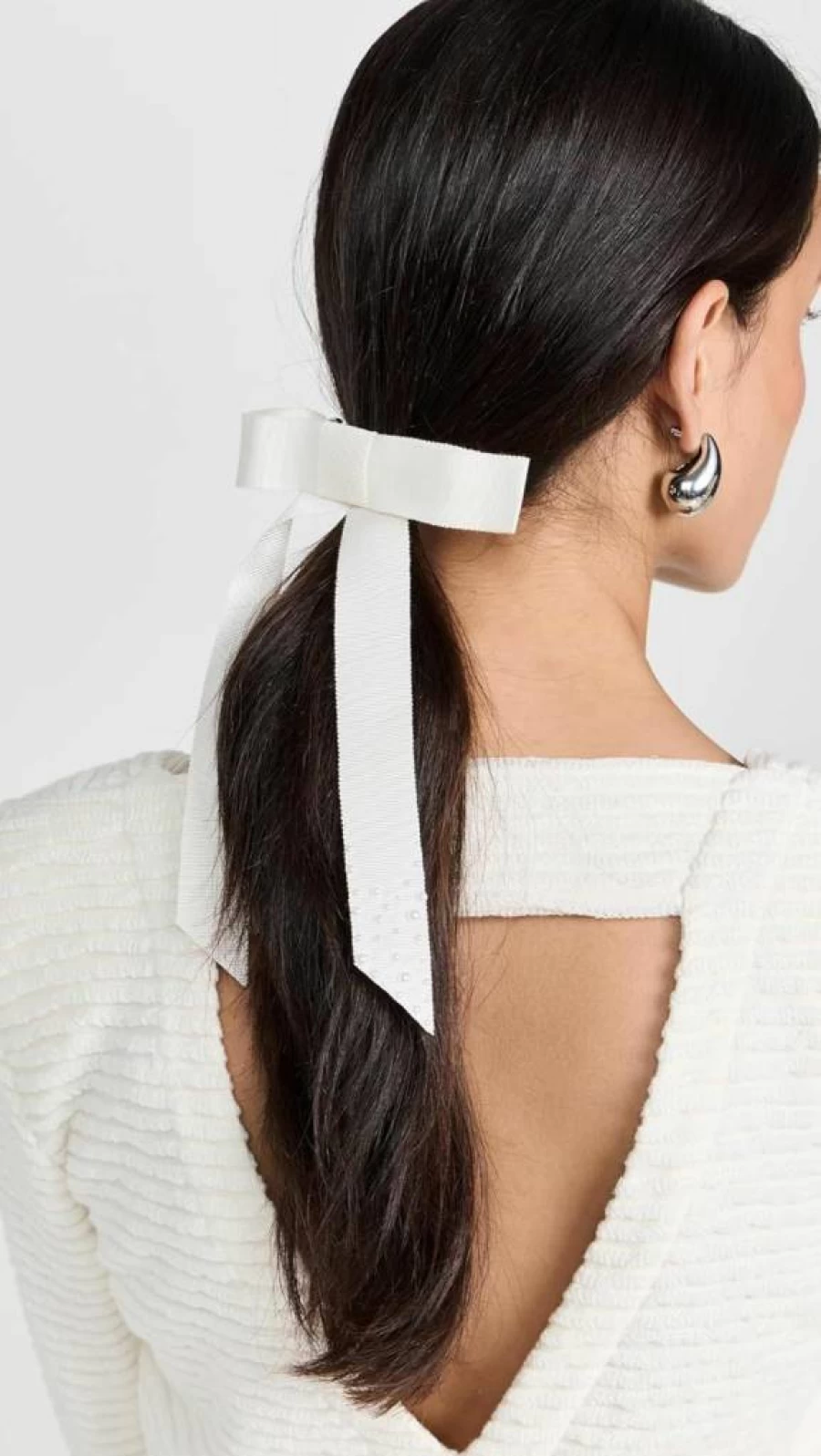 LELET NY Kate Pearl Bow Hair Accessory for Women - Elegant White One Size Headband