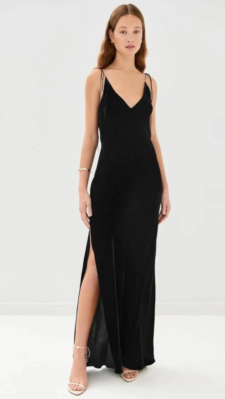 Anna October Women's Jules Velvet Maxi Dress - Elegant Long Sleeve Evening Gown