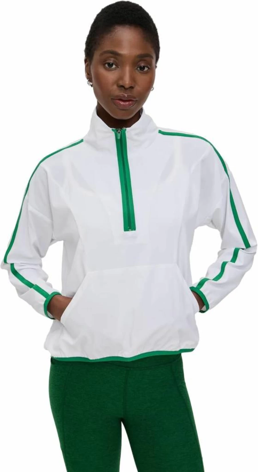 Beyond Yoga Women's Contrast Half Zip Pullover - Stylish & Comfortable Yoga Top for Women