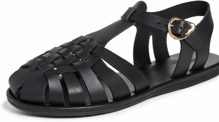 Ancient Greek Sandals Women's Karina Fisherman Sandals – Handmade Leather Greek Style Summer Shoes