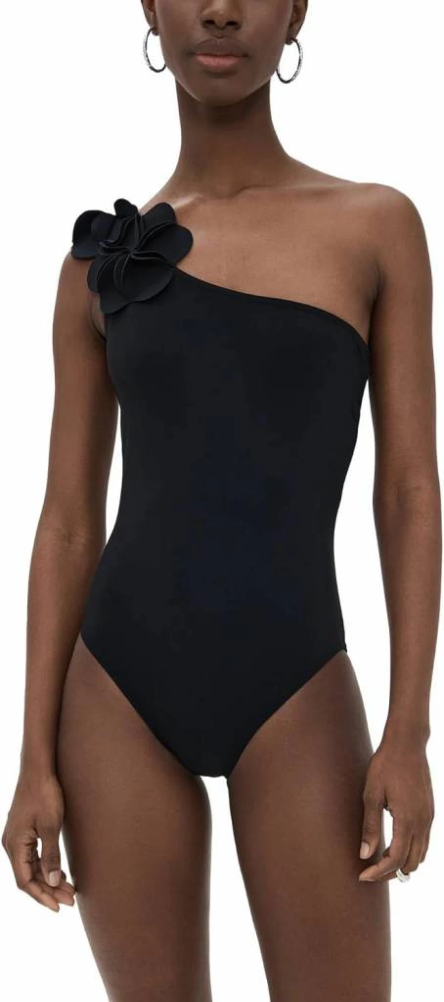 Karla Colletto Women's One Shoulder Swimsuit with Shelf Bra - Tess One Piece Bathing Suit