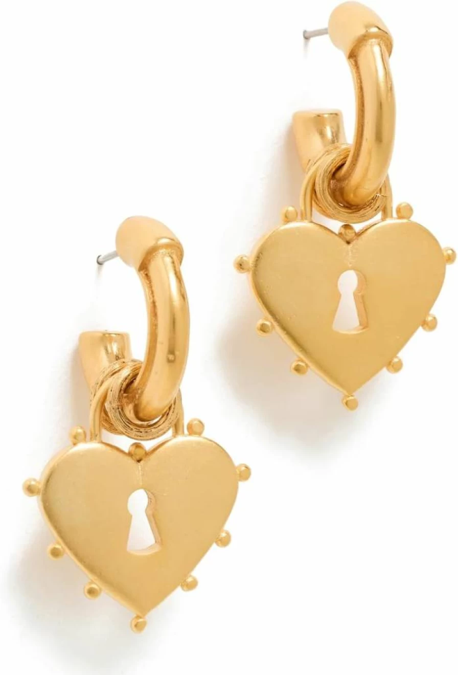 Elizabeth Cole Women's Mina Elegant Hoop Earrings – Gold-Tone Dangle Jewelry for Women