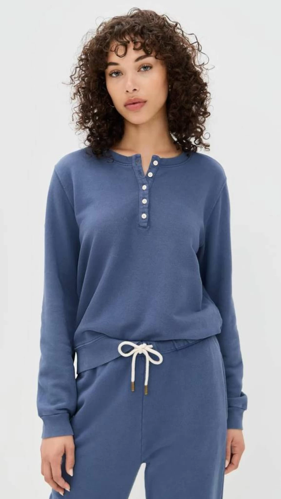 Marea Women's Henley Neck Long Sleeve Sweatshirt - Casual Comfort Pullover Top