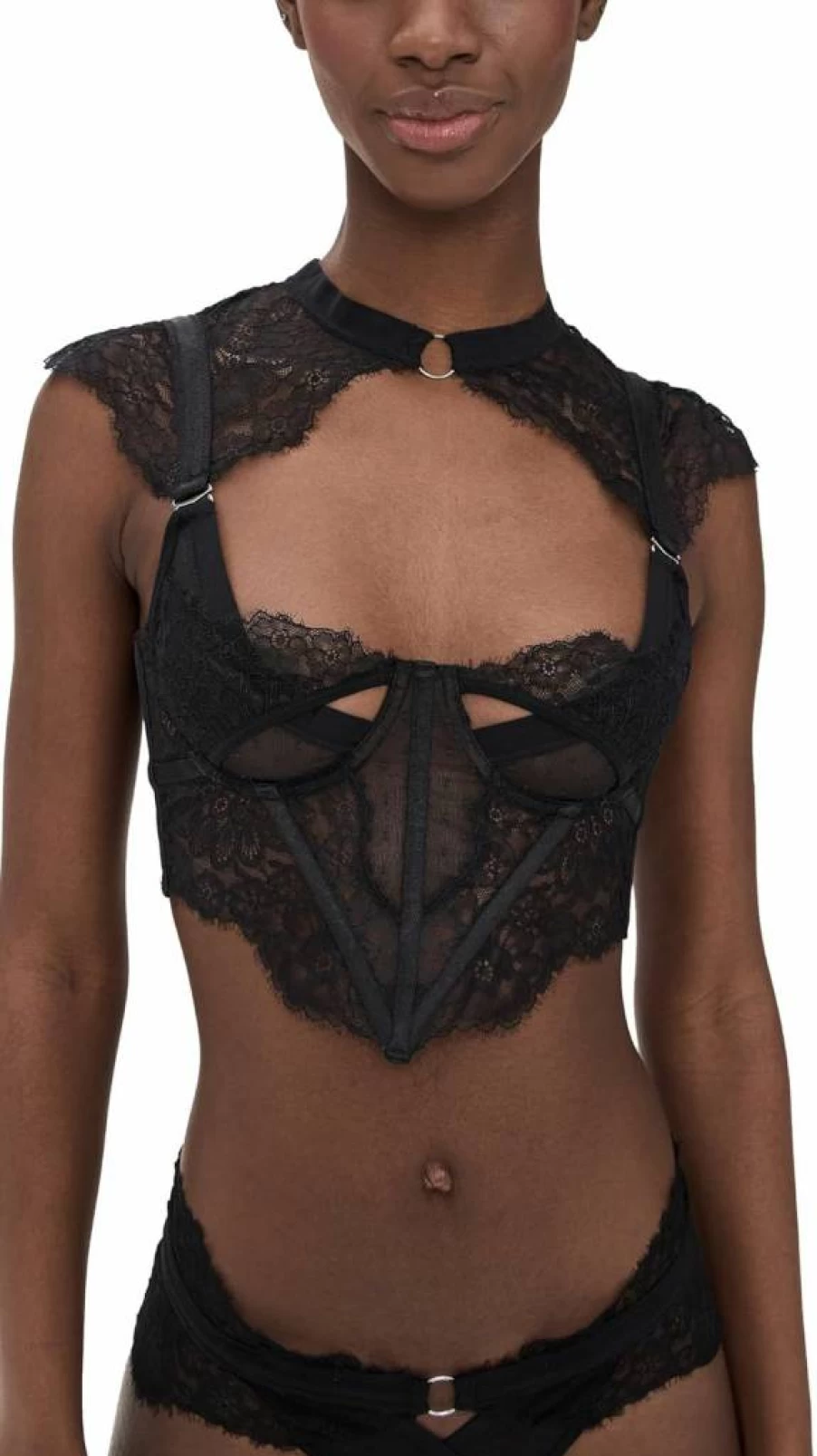 Thistle and Spire Women's Minna Bodice - Lace Corset Top with Bust Support