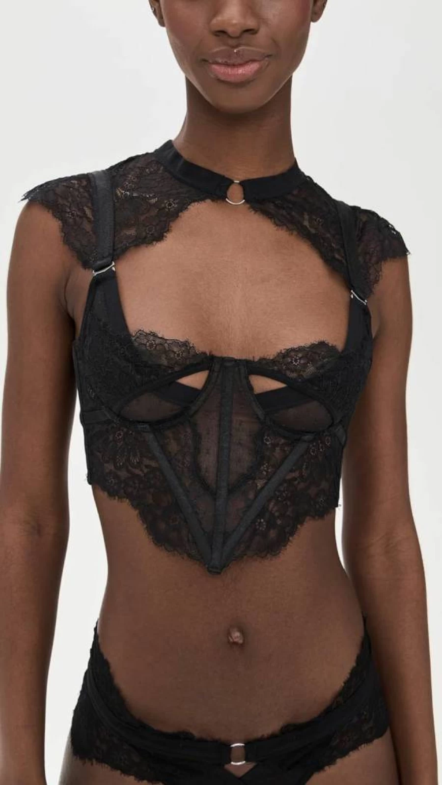 Thistle and Spire Women's Minna Bodice - Lace Corset Top with Bust Support