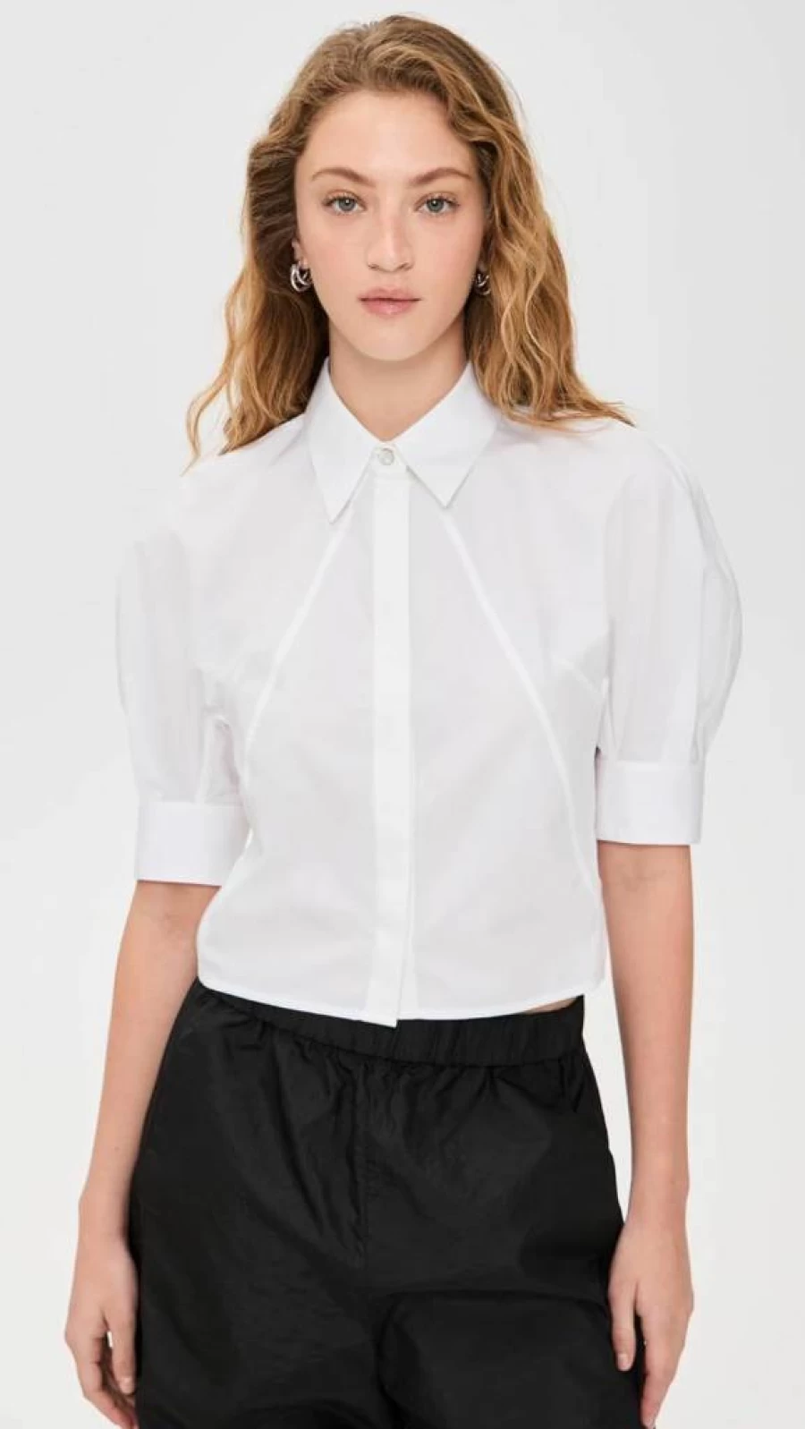 Helmut Lang Women's Articulated Short Sleeve Shirt - Stylish Designer Top for Women