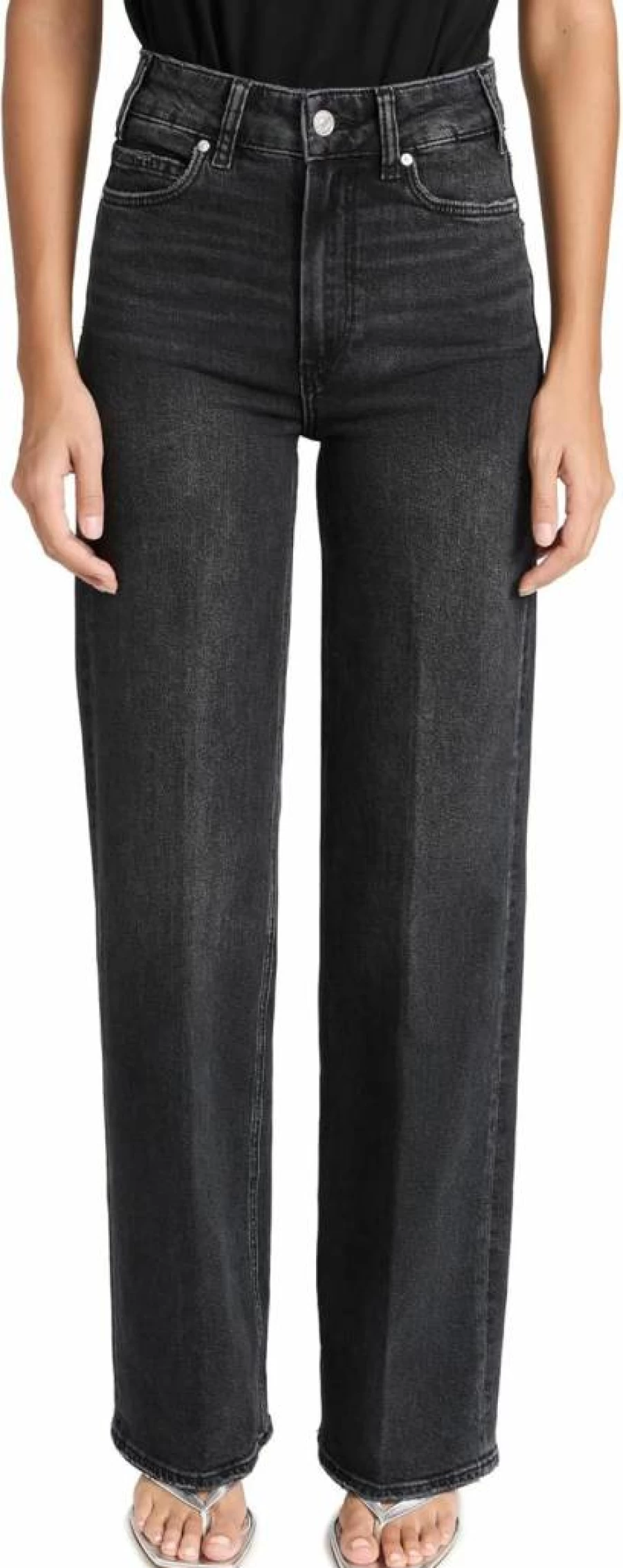 PAIGE Women's Sasha High-Rise Straight Leg Jeans 32" Denim Pants