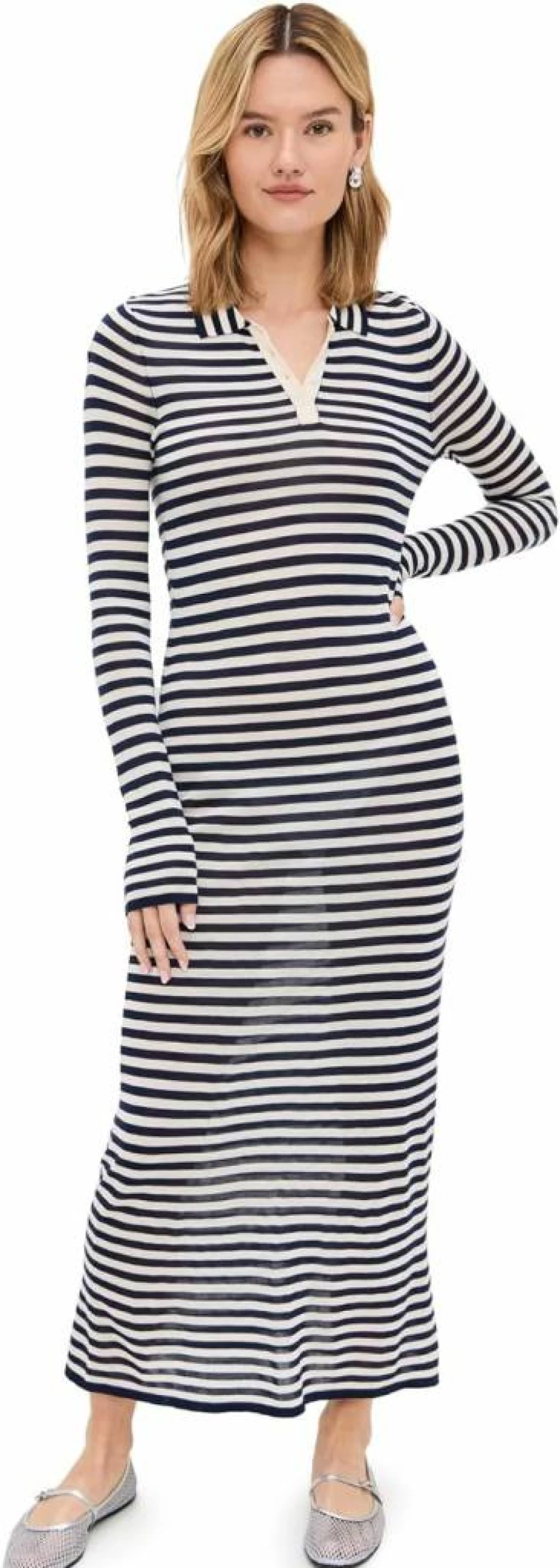WAYF Women's Knit Sweater Dress - Casual Long Sleeve Pullover Tunic