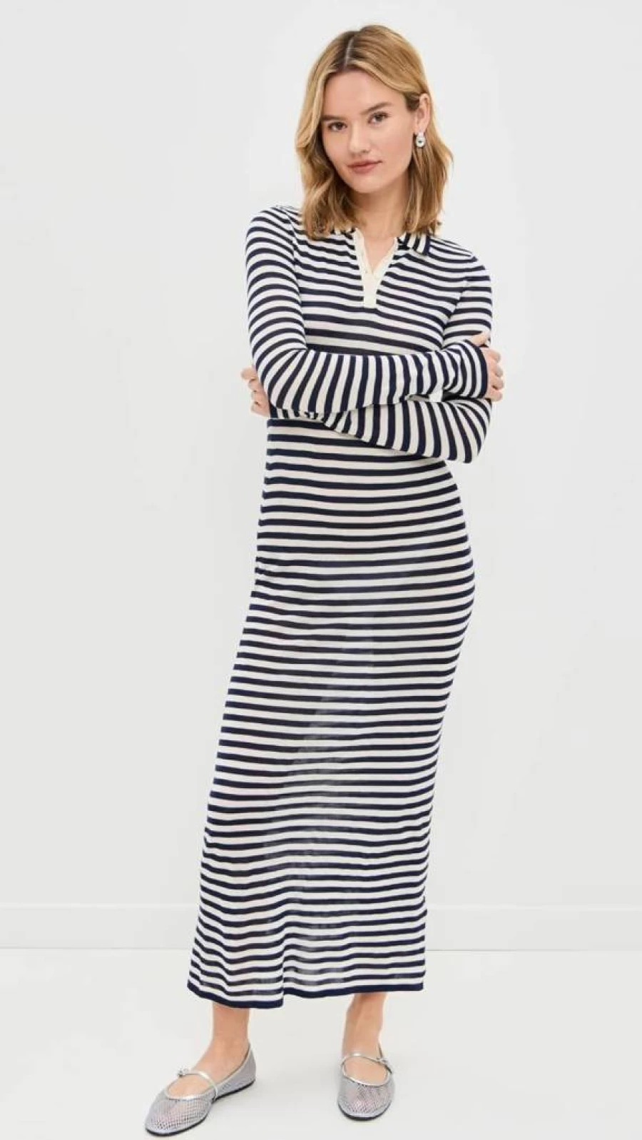 WAYF Women's Knit Sweater Dress - Casual Long Sleeve Pullover Tunic
