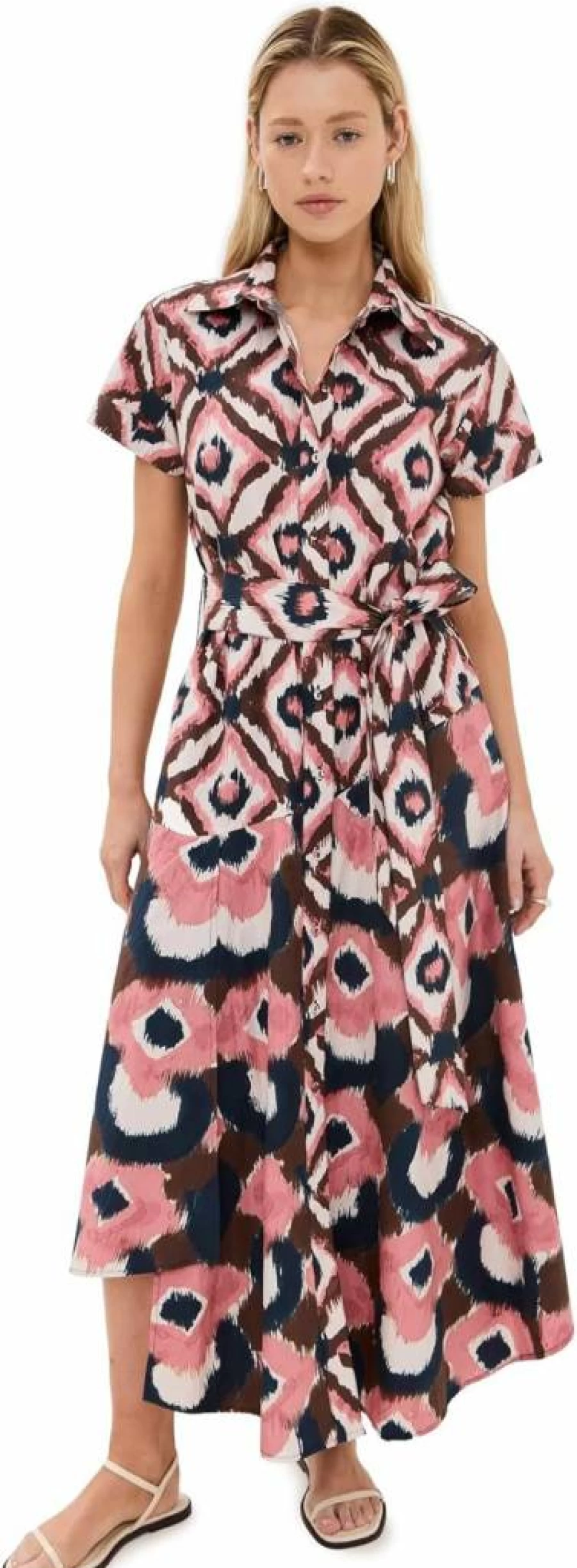 Figue Women's Jenny Dress - Elegant Floral Print Summer Dress with Ruffled Hem