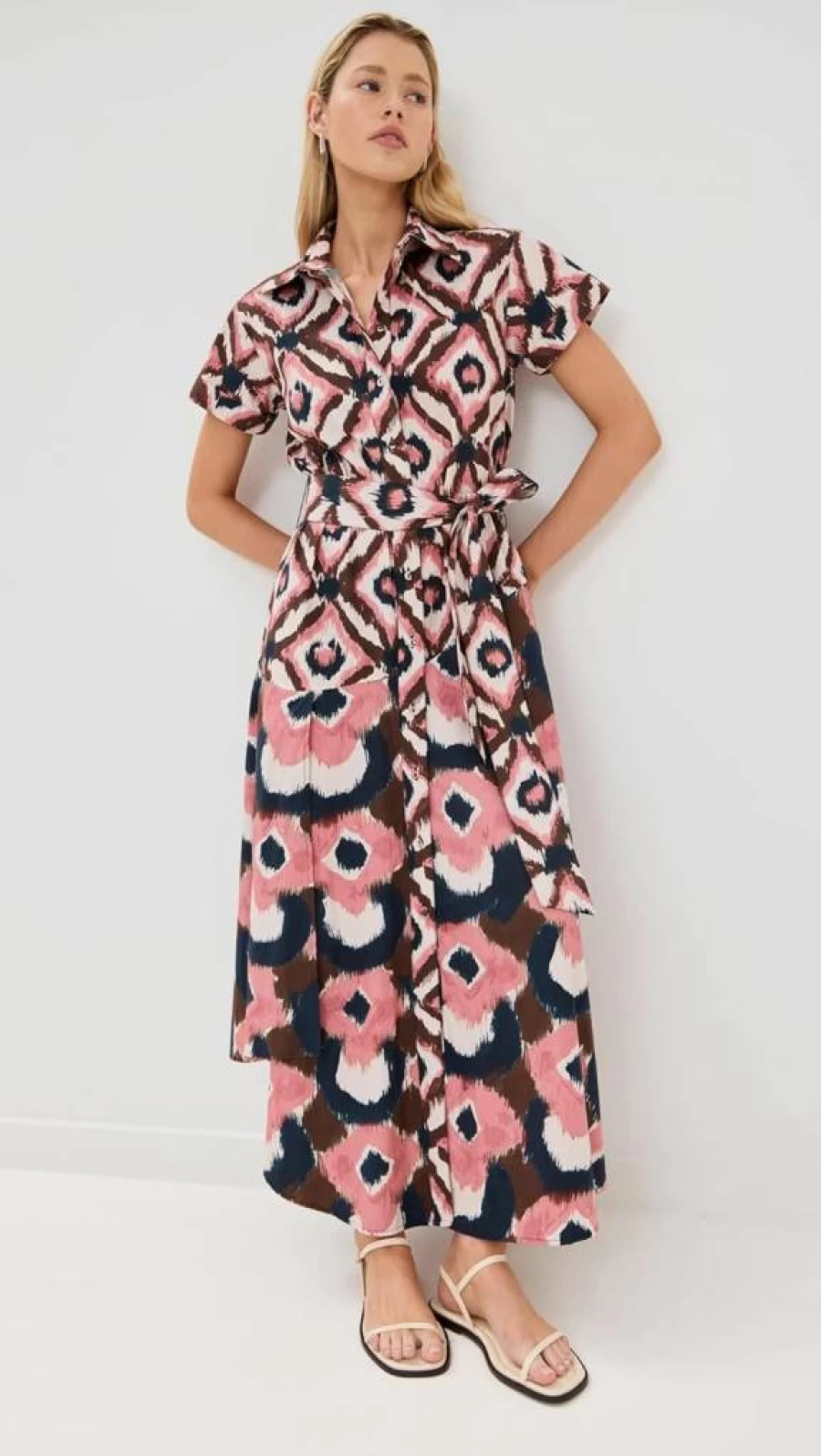 Figue Women's Jenny Dress - Elegant Floral Print Summer Dress with Ruffled Hem