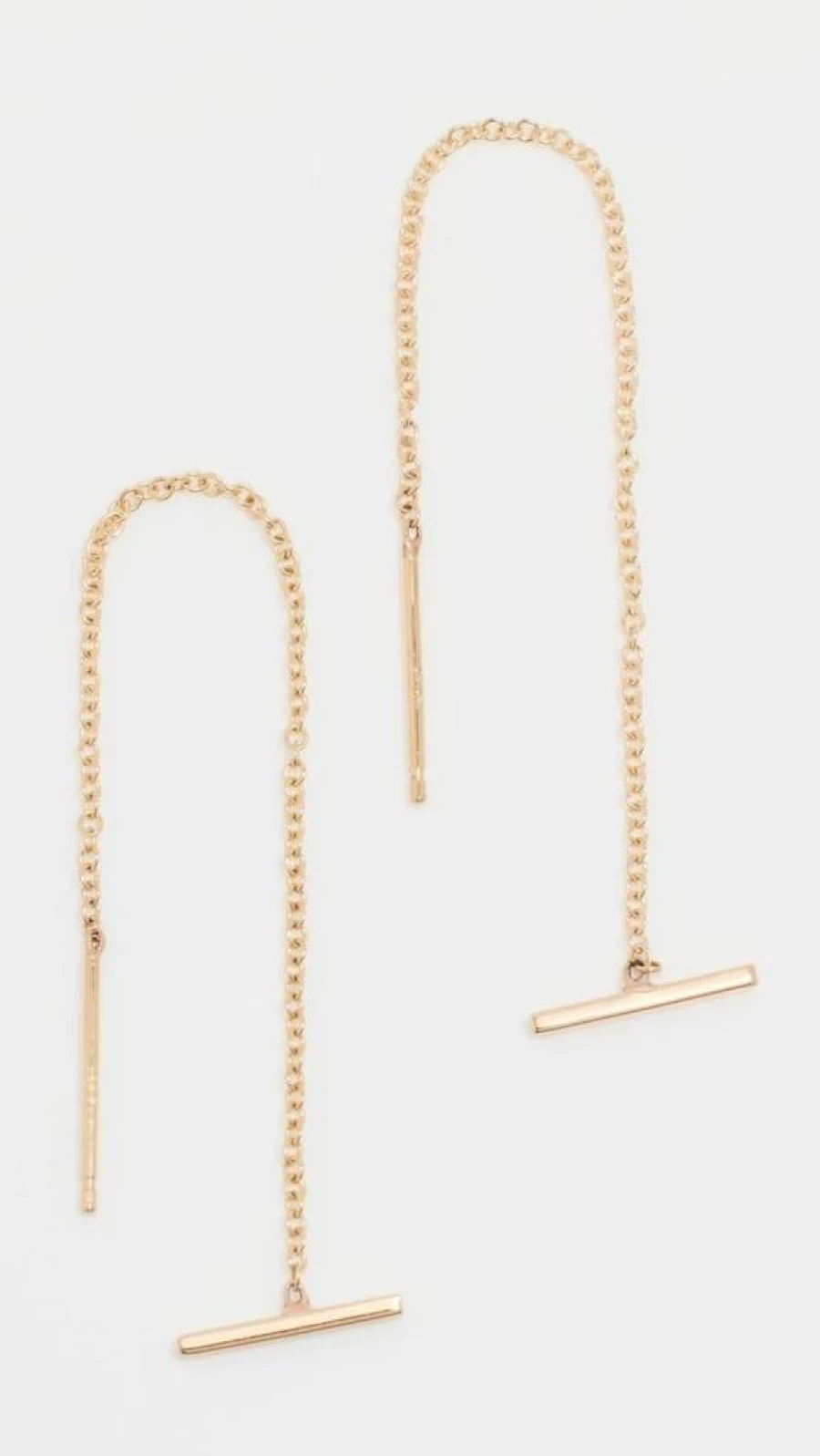 ZOE CHICCO 14K Gold Threader Earrings for Women - Minimalist Bar Design Fine Jewelry