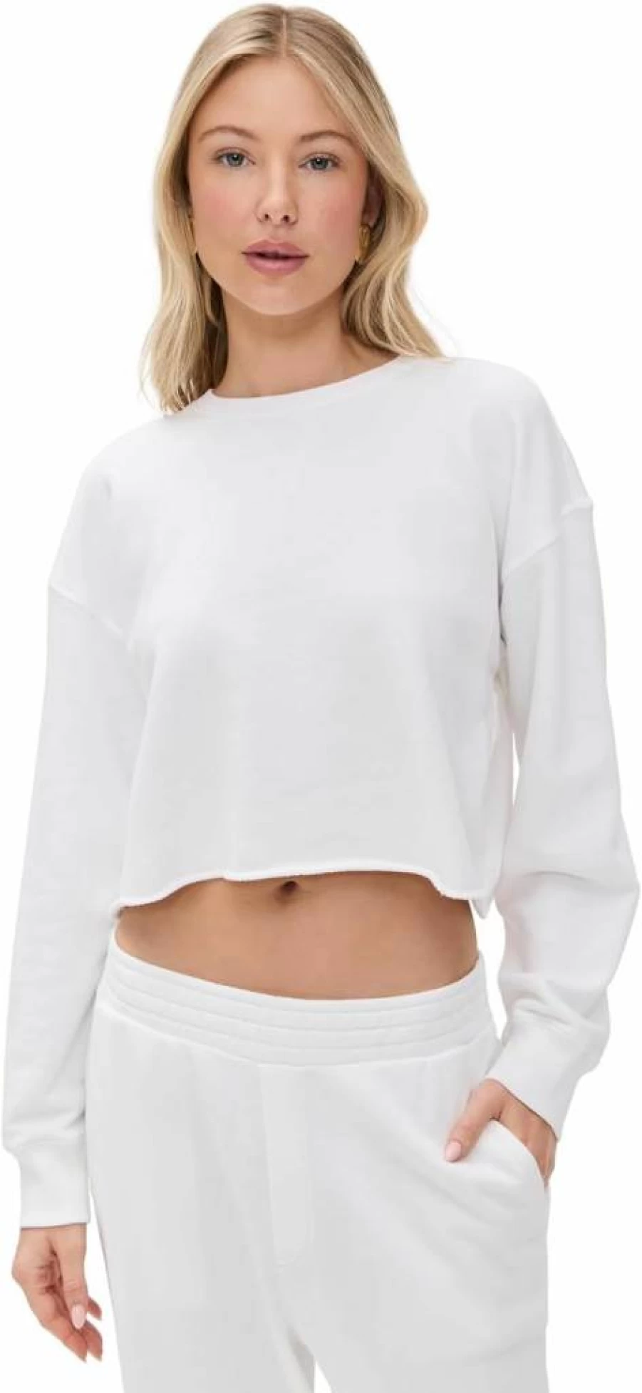 Anthony Thomas Melillo Women's French Terry Cropped Sweatshirt | ATM Cut Off Pullover