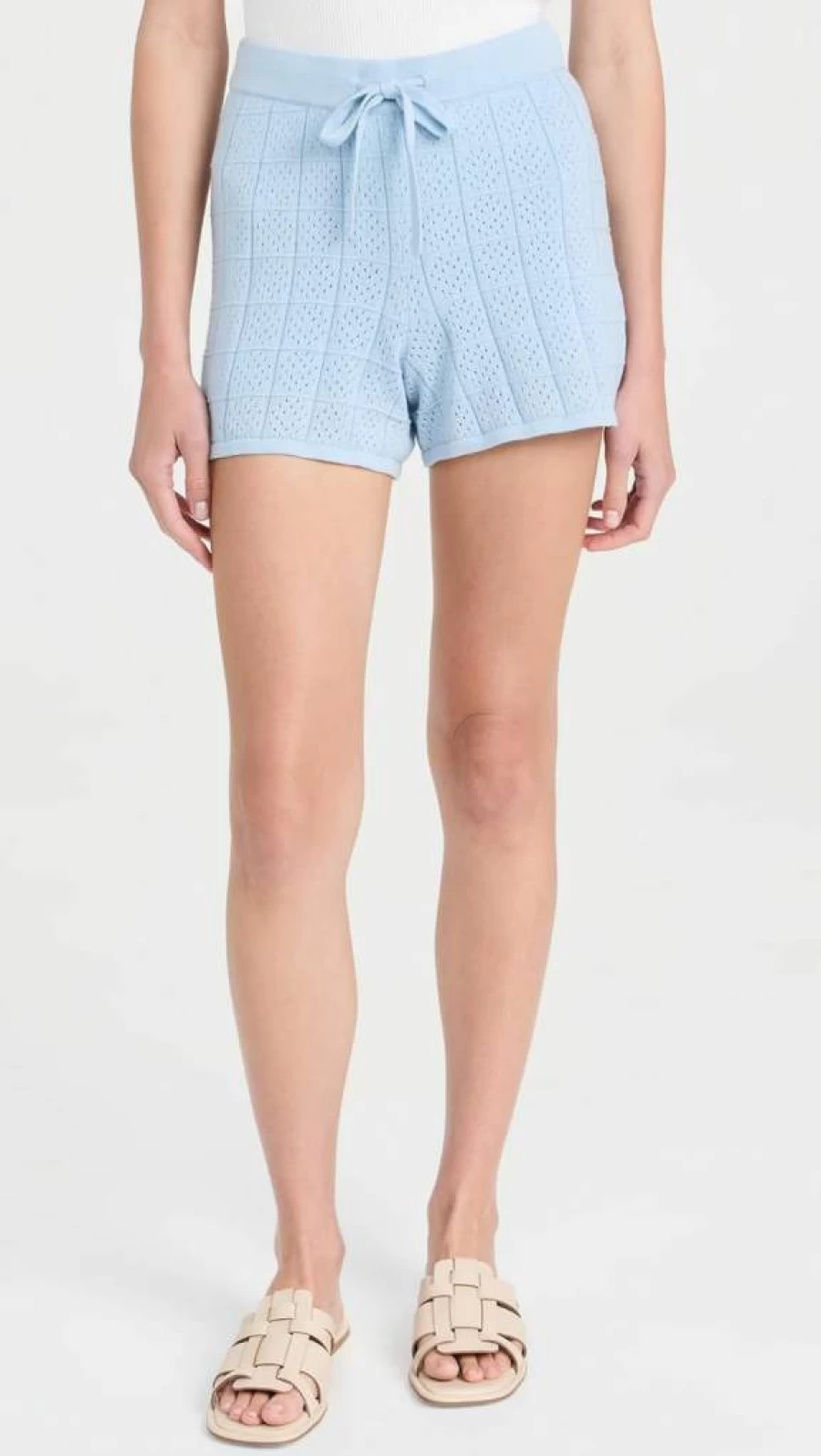 Monrow Women's Crochet Knit Shorts - Stylish Summer High-Waisted Boho Shorts