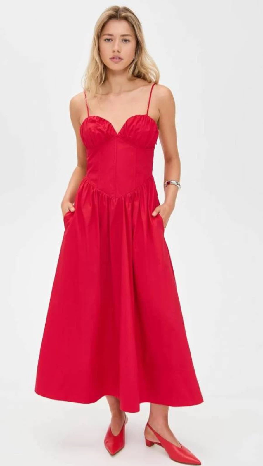 Line & Dot Women's Carmin Maxi Dress - Flowy Long Sleeve Boho Chic Dress for Women