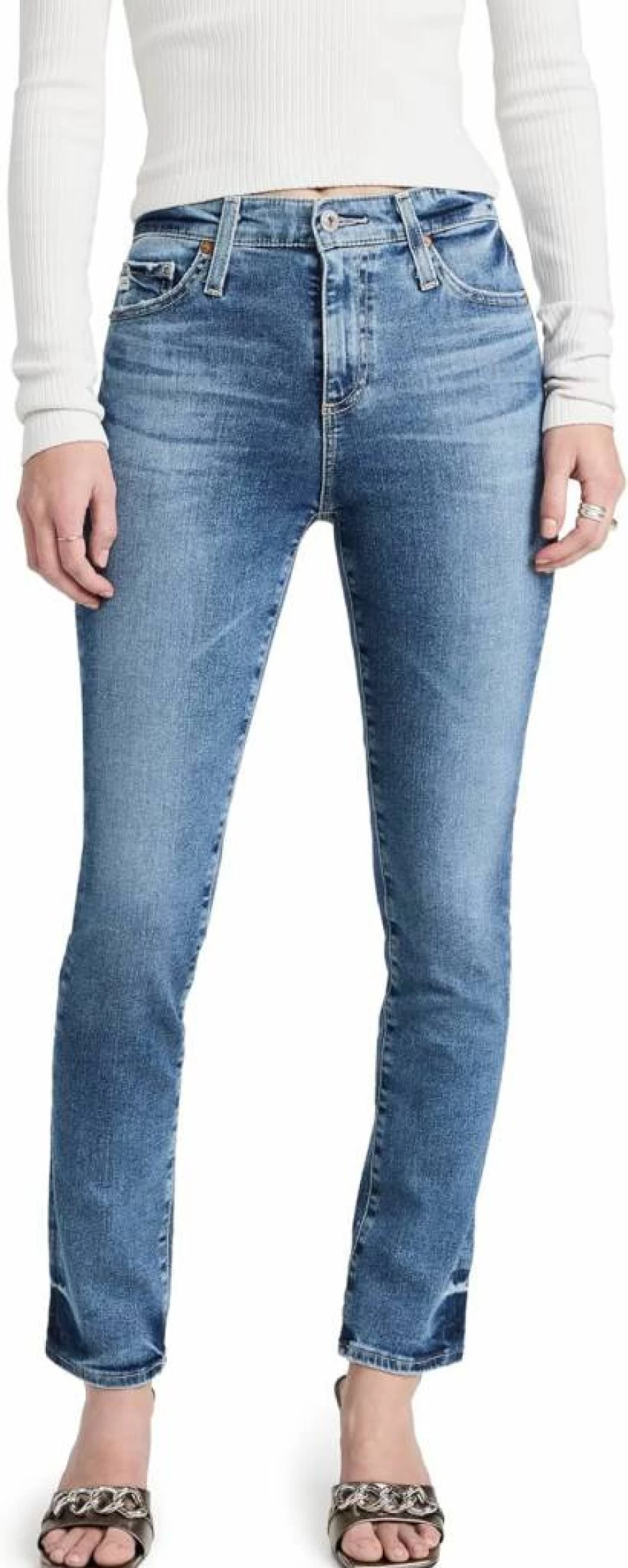 AG Adriano Goldschmied Women's Mari High Rise Skinny Jeans - Classic Blue Denim Pants for Women