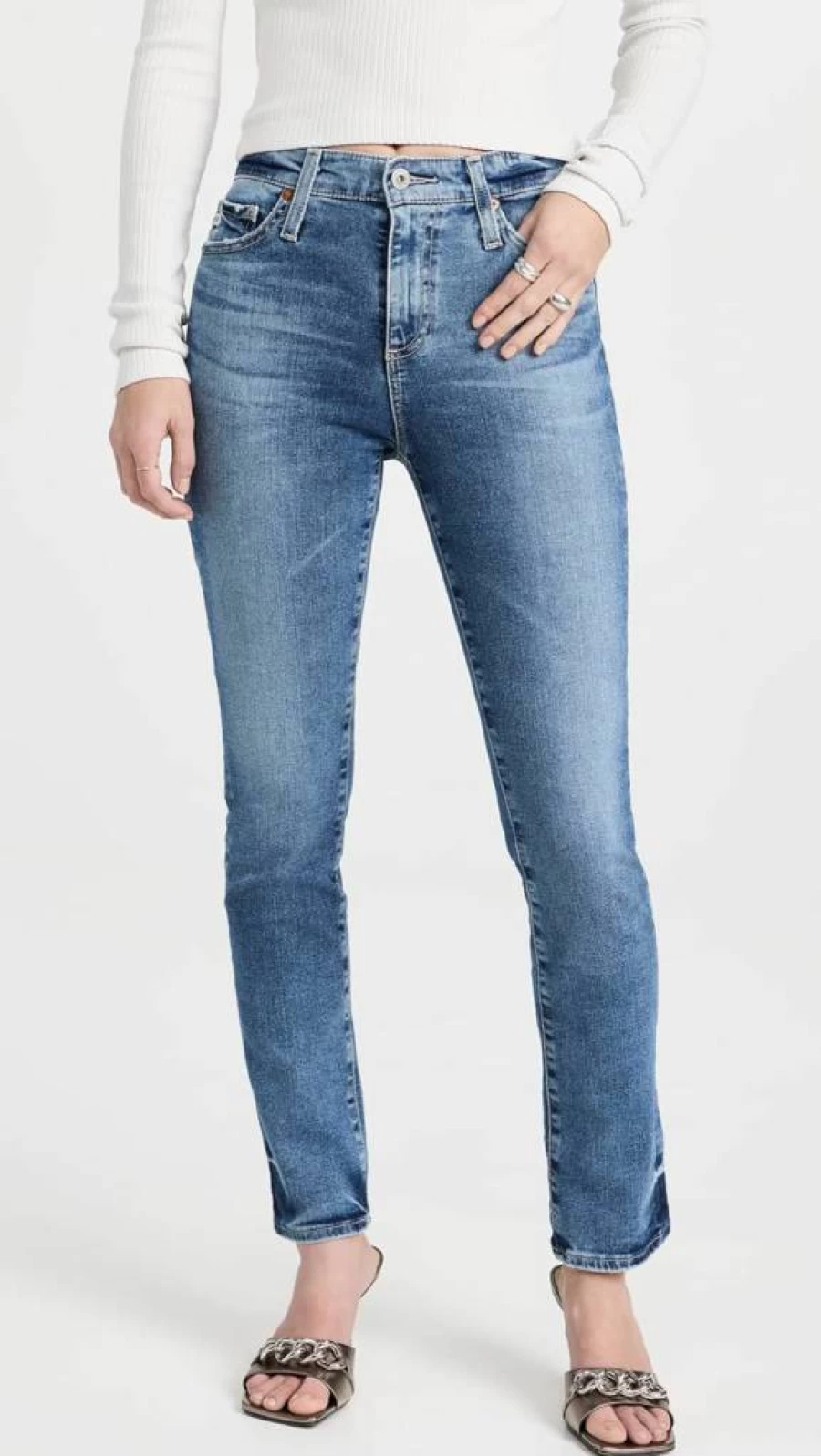 AG Adriano Goldschmied Women's Mari High Rise Skinny Jeans - Classic Blue Denim Pants for Women