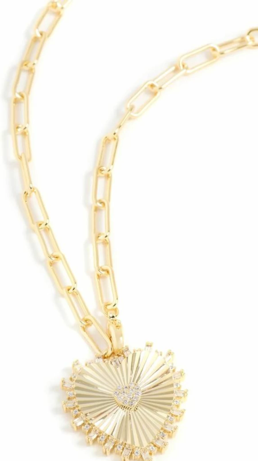 ADINA EDEN Women's Heart Pendant Lariat Necklace with Pave Accents - Elegant Layered Chain Jewelry