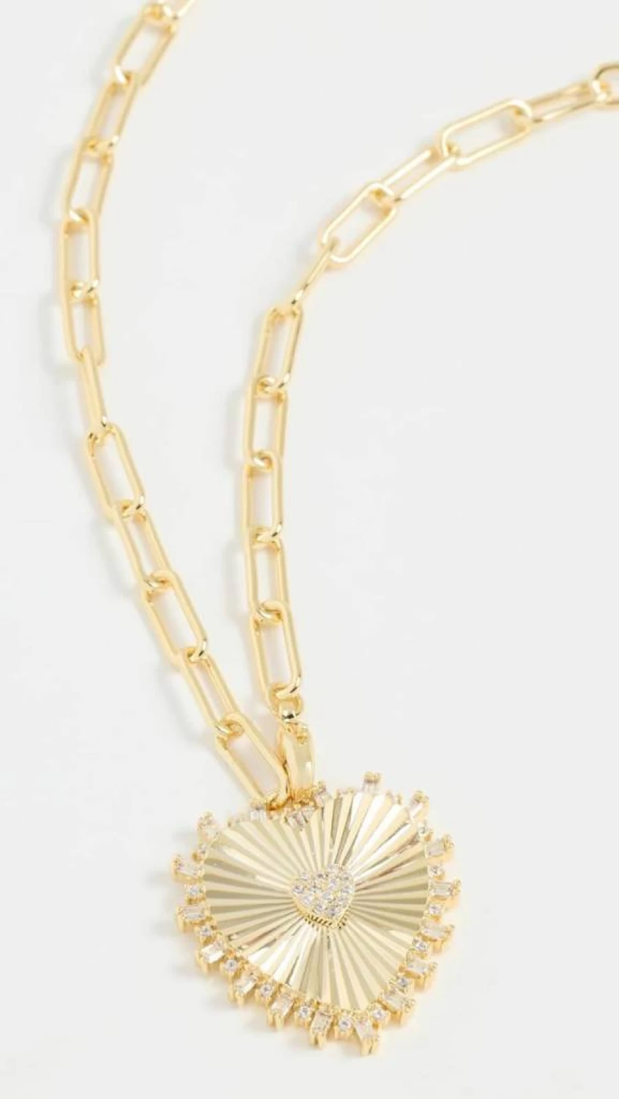 ADINA EDEN Women's Heart Pendant Lariat Necklace with Pave Accents - Elegant Layered Chain Jewelry