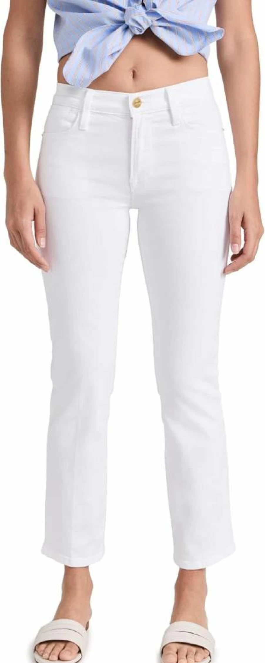 FRAME Women's High Rise Straight Leg Jeans - Classic Blue Denim