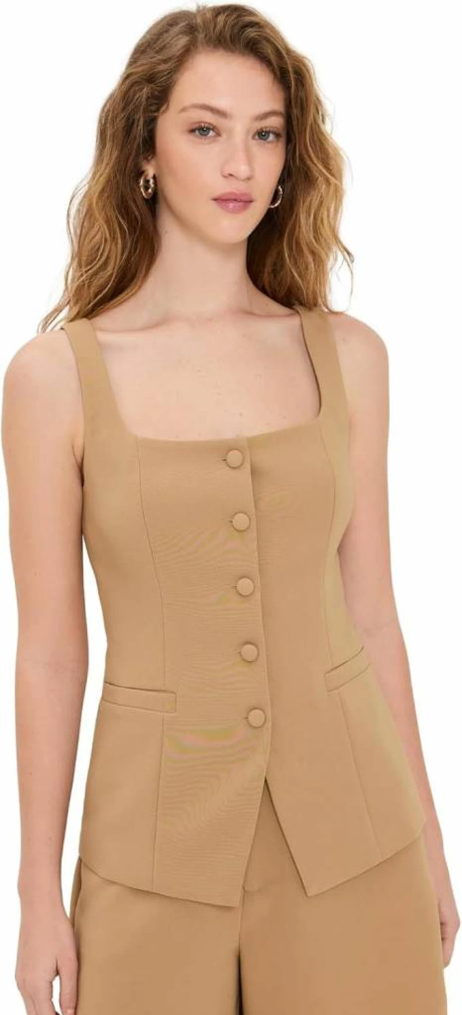 WAYF Women's Slim Fit Ribbed Tank Top - Casual Stretch Vest for Summer