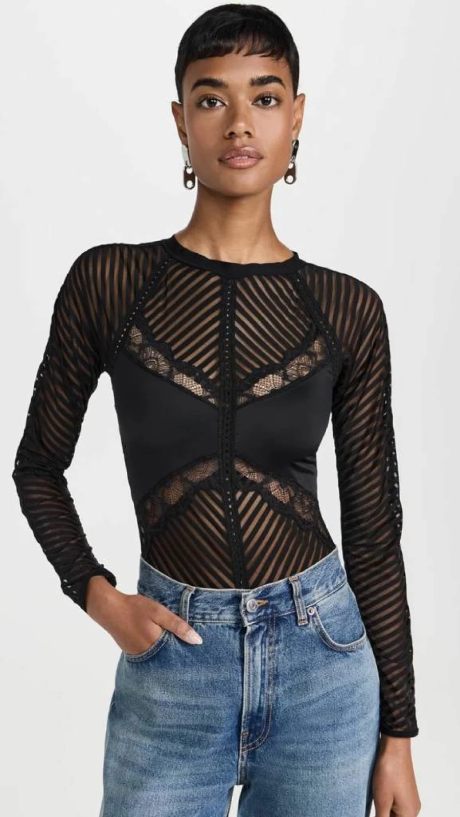Thistle and Spire Women's Chelsea Lace Bodysuit - Sexy Tempting Lingerie Piece