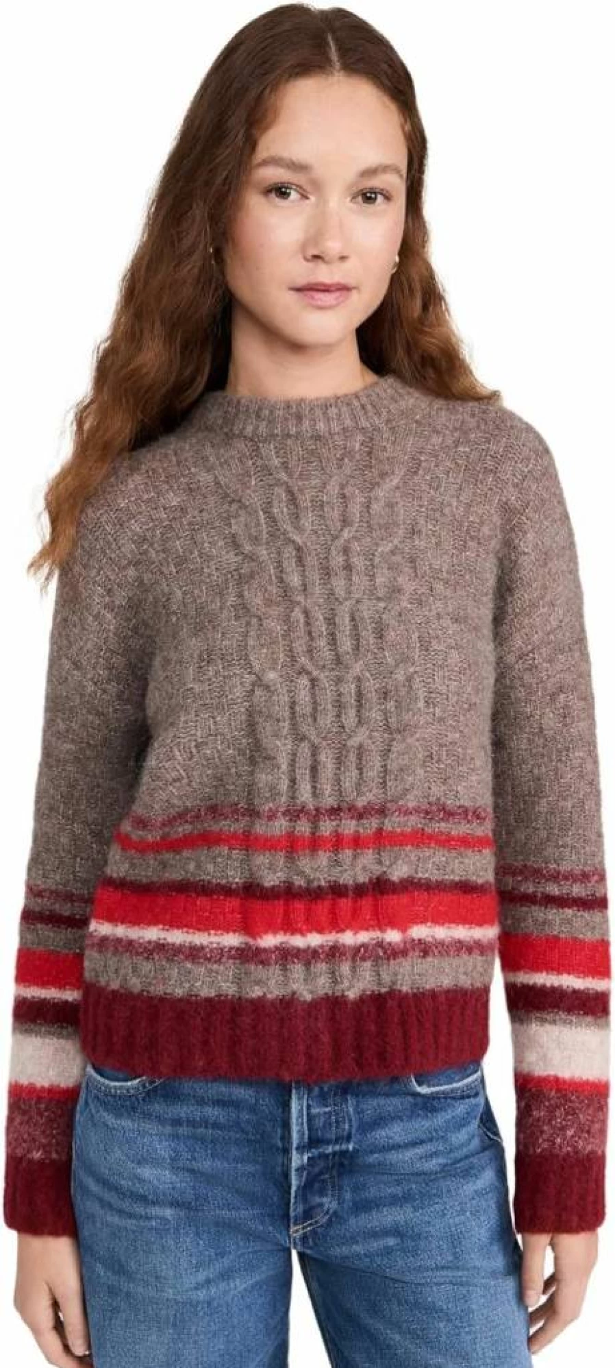 Velvet Elayne Women's Soft Crewneck Sweater - Cozy Winter Knit Top