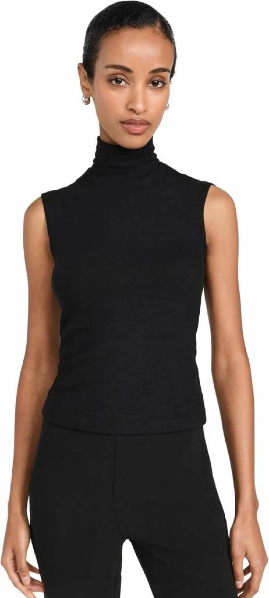 Leset Women's Lauren Slim Fit Sleeveless Turtleneck Top