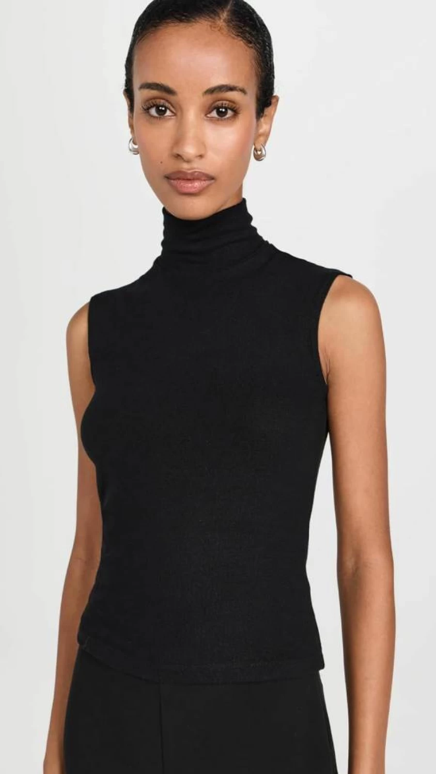 Leset Women's Lauren Slim Fit Sleeveless Turtleneck Top