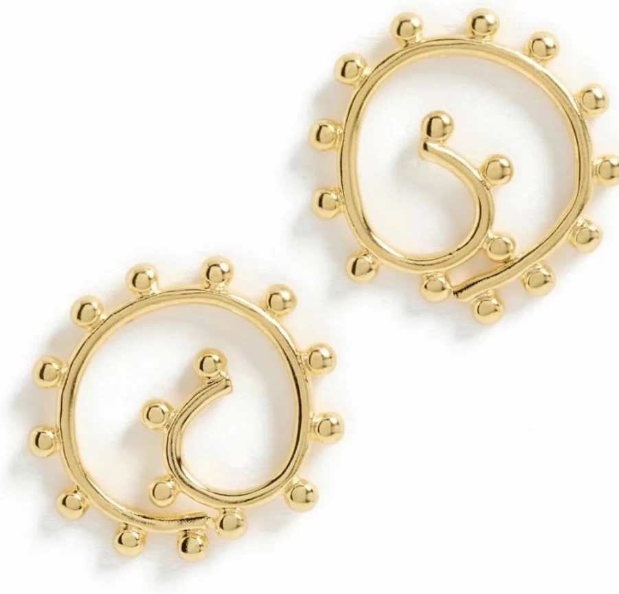 Brinker & Eliza Women's Curly Hoop Earrings - Sterling Silver Elegant Curled Design