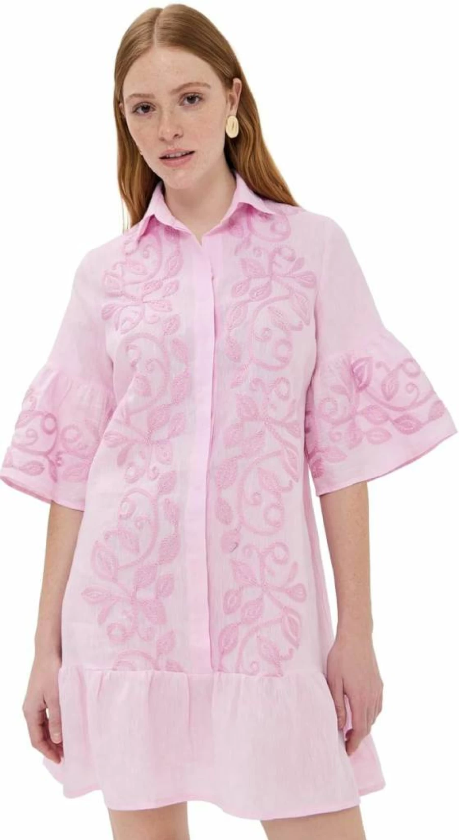 Temptation Positano Women's Embroidered Mini Dress - Enza Floral Summer Party Dress