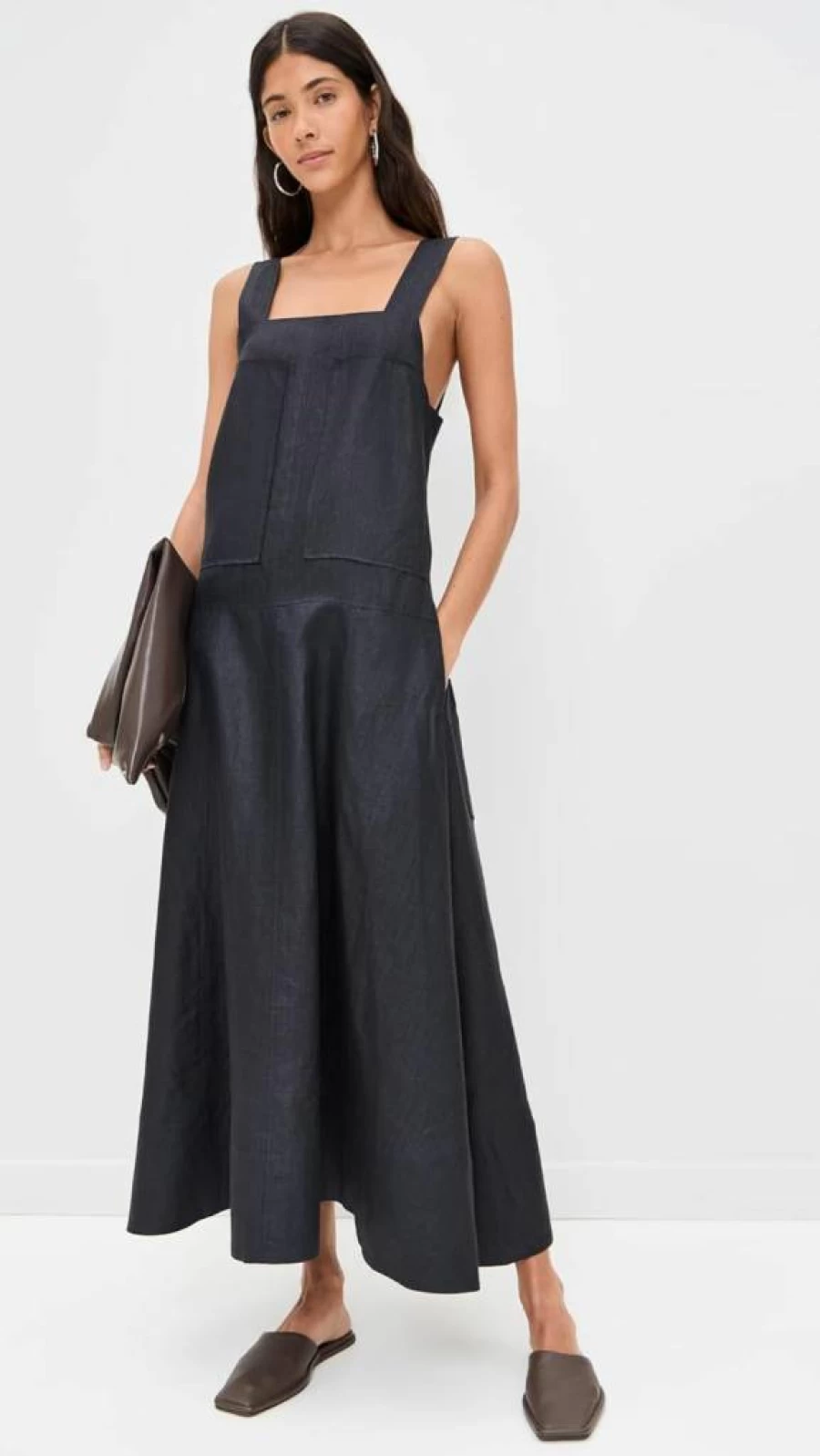 Lee Mathews Women's Andre Apron Dress - Stylish and Comfortable Cotton Dress