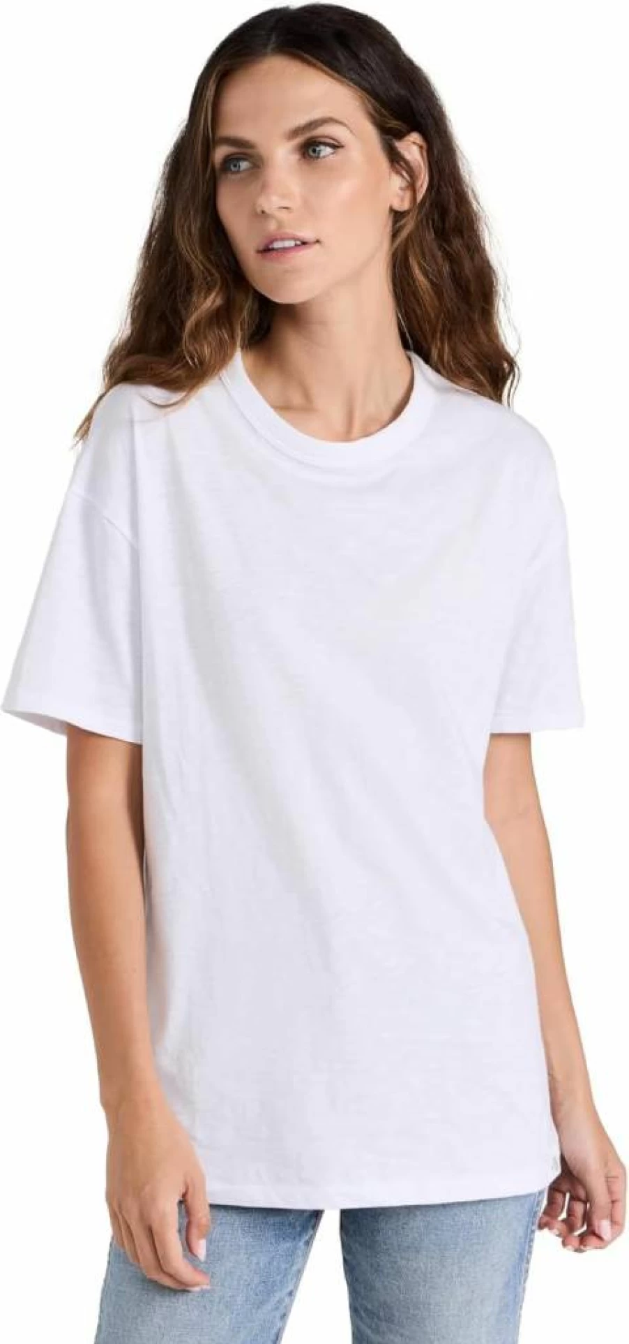 Rag & Bone Women's Slub Knit Mini Boyfriend T-Shirt | Casual Relaxed Fit Tee
