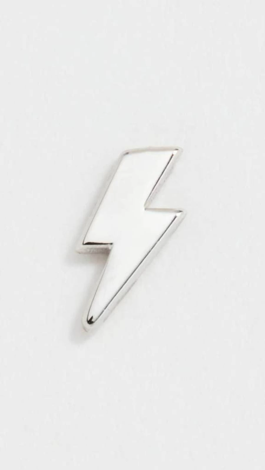 ZOE CHICCO 14K White Gold Tiny Lightning Bolt Stud Earrings for Women