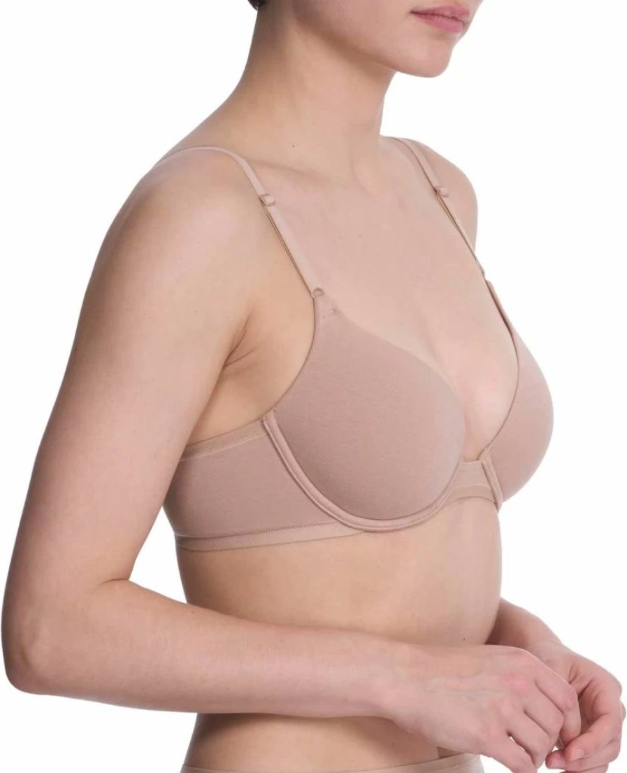 Natori Women's Bliss Cotton Convertible T-Shirt Bra - Comfortable Wireless Everyday Bra with Adjustable Straps