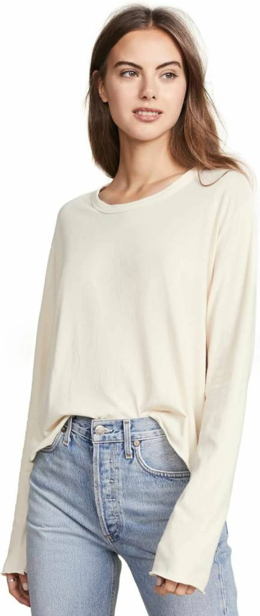 THE GREAT Women's Long Sleeve Crop Top Tee