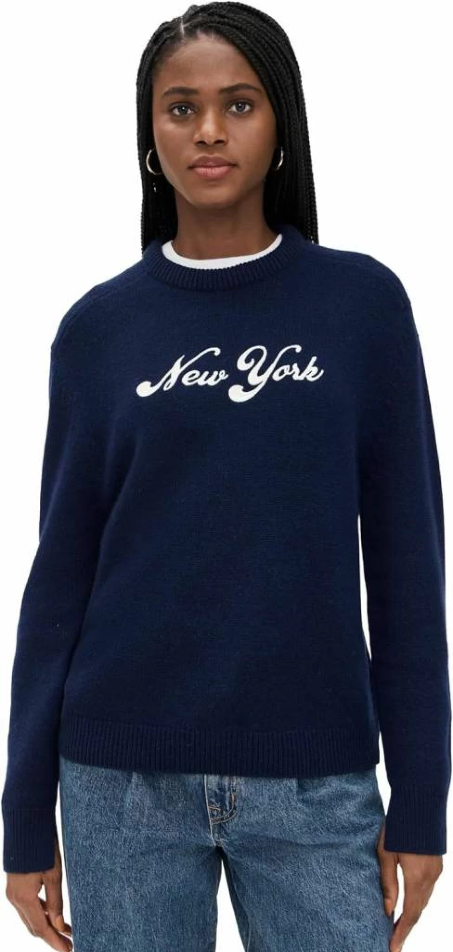 KULE Women's New York V-Neck Sweater - Classic Knit Pullover for Women