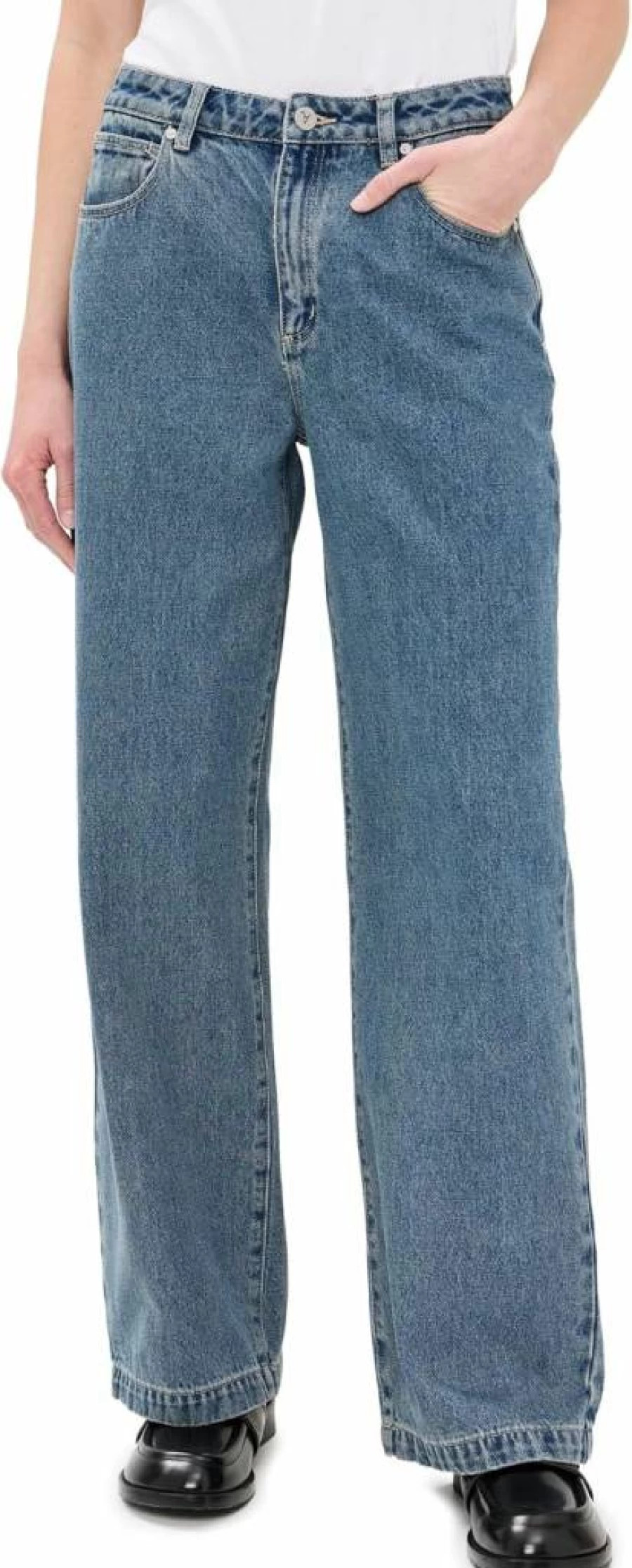 ABRAND Women's High-Waisted 90s Baggy Jeans - Vintage Loose Fit Denim Pants for Women