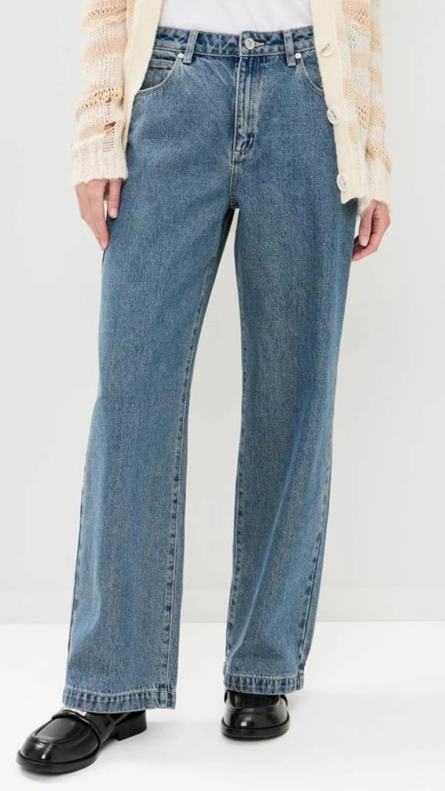 ABRAND Women's High-Waisted 90s Baggy Jeans - Vintage Loose Fit Denim Pants for Women