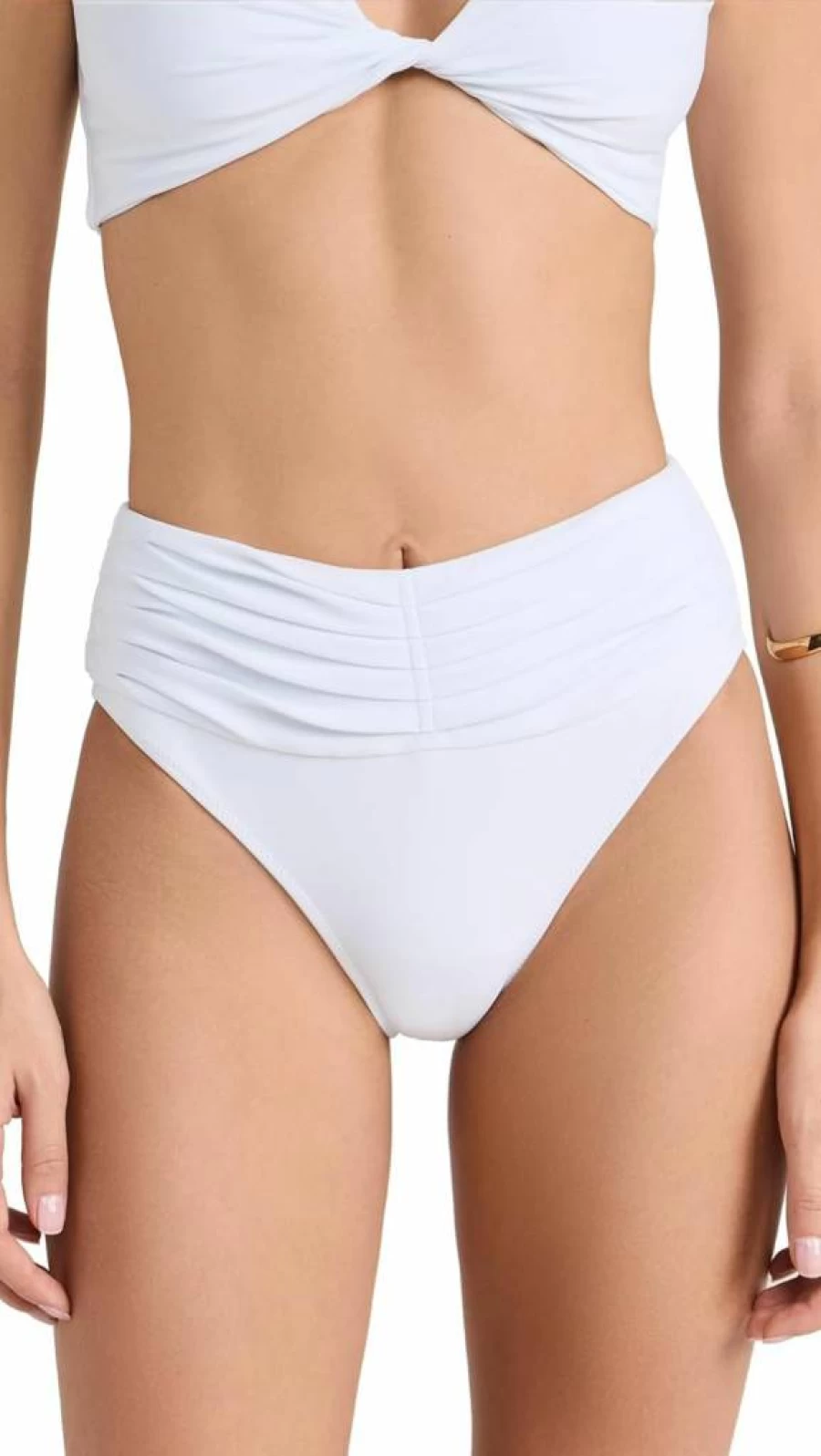 Ramy Brook Women's High Waisted Ivo Bikini Bottom with Ruched Detail for Swimwear