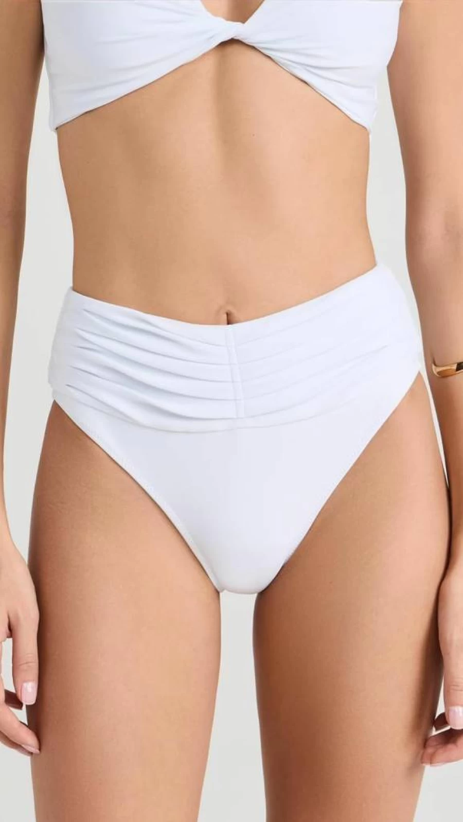 Ramy Brook Women's High Waisted Ivo Bikini Bottom with Ruched Detail for Swimwear
