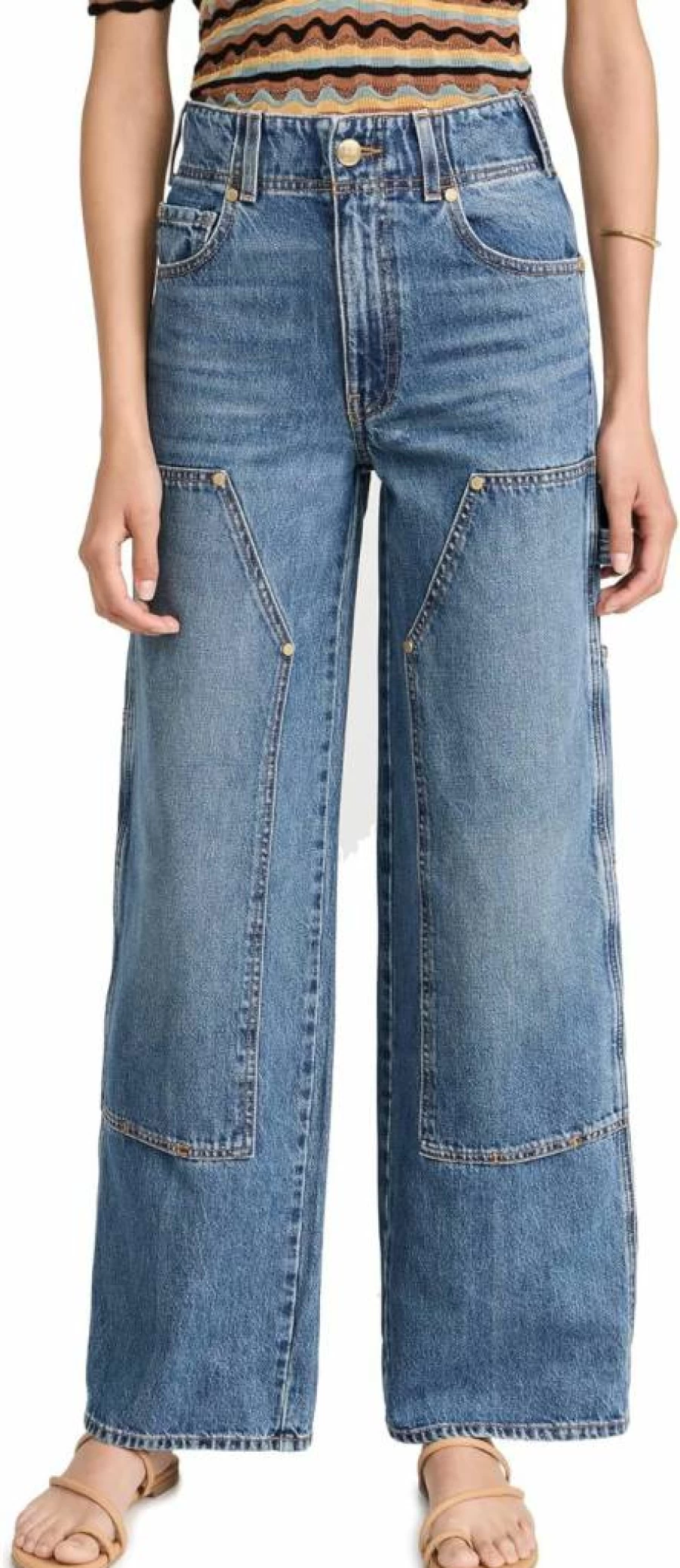 Ulla Johnson Women's Olympia High-Rise Straight Leg Jeans - Classic Blue Denim Pants for Women