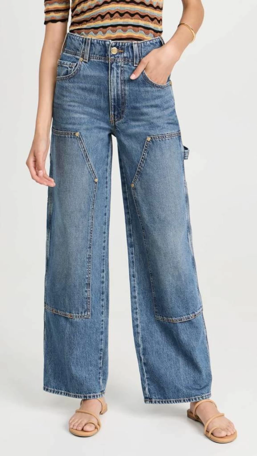 Ulla Johnson Women's Olympia High-Rise Straight Leg Jeans - Classic Blue Denim Pants for Women