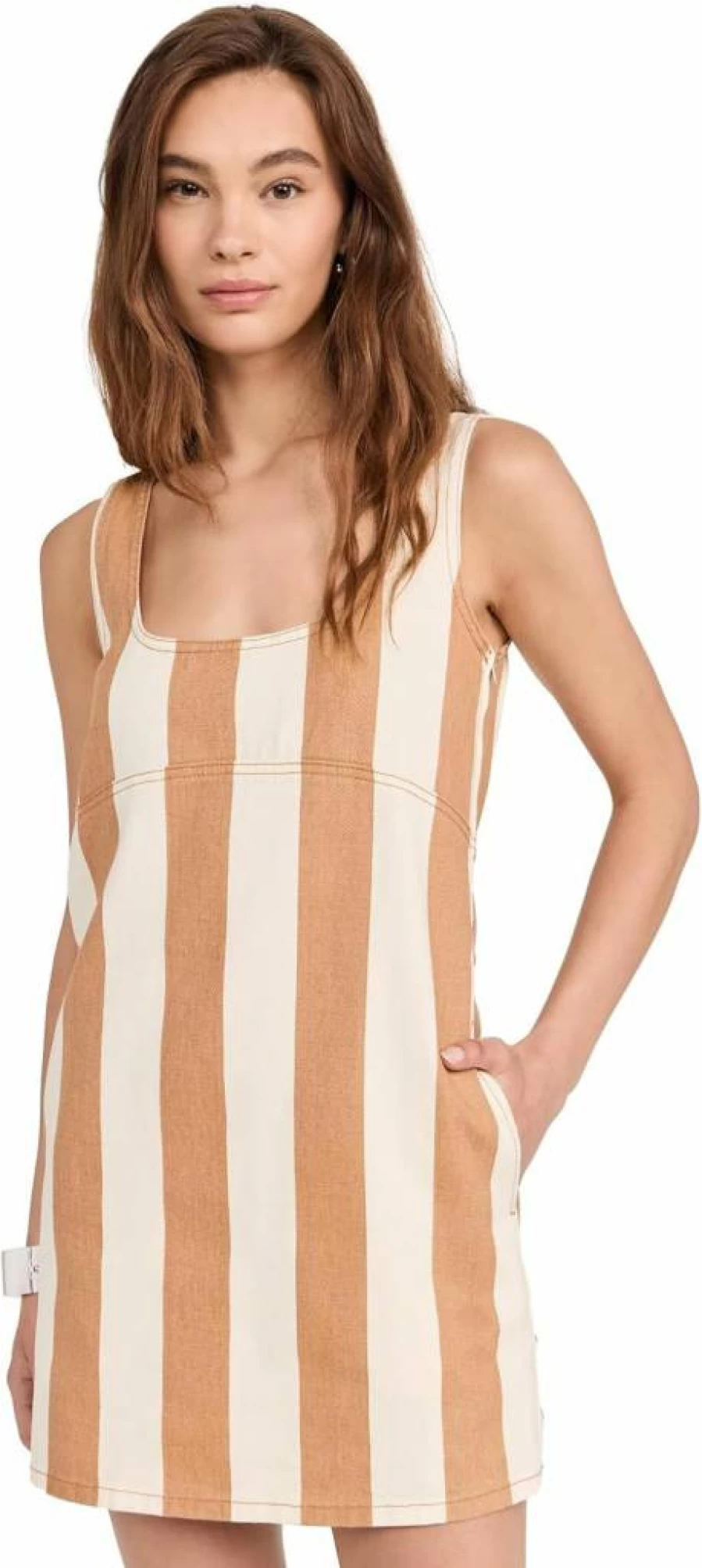 SIMON MILLER USA Women's Striped Denim Dress - Sahara Blue Casual Summer Dress