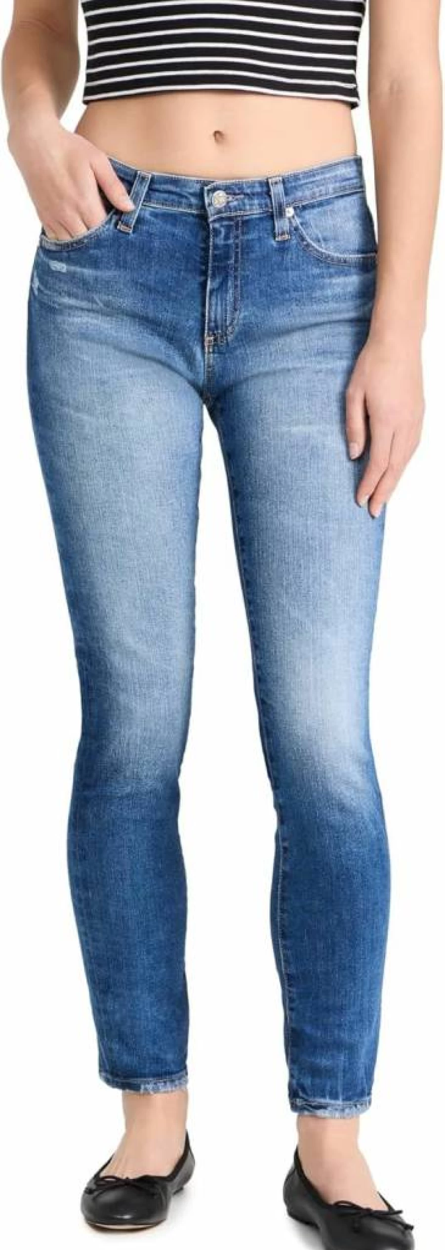 AG Adriano Goldschmied Women's The Prima Ankle Jeans - High-Rise Slim Fit Stretch Denim Pants for Women
