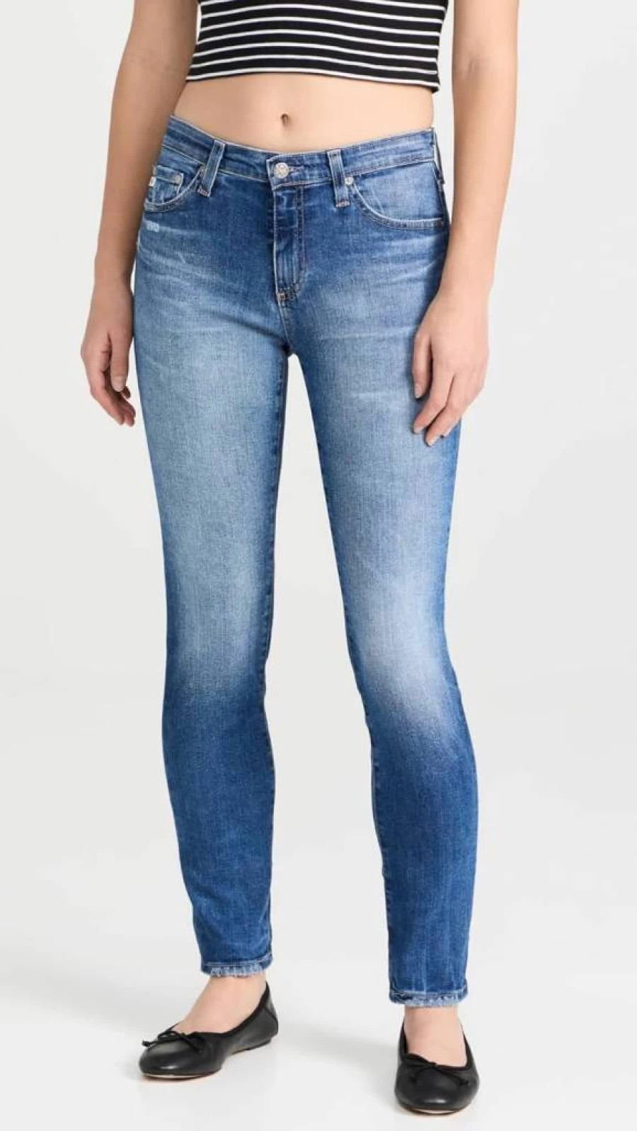 AG Adriano Goldschmied Women's The Prima Ankle Jeans - High-Rise Slim Fit Stretch Denim Pants for Women